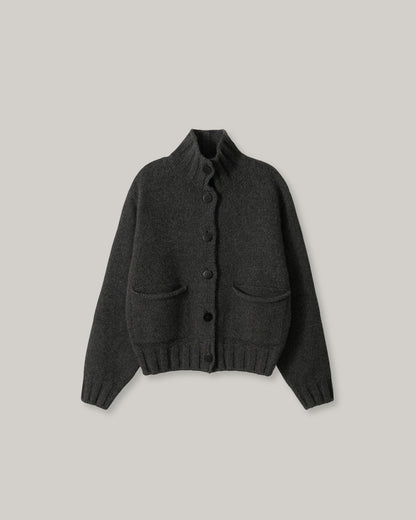 NOTHING WRITTEN MARRIE SOFT POCKET CARDIGAN - CHARCOAL