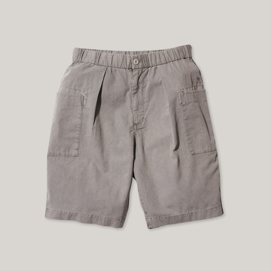 SNOW PEAK NATURAL DYED RECYCLED COTTON SHORTS - GREY