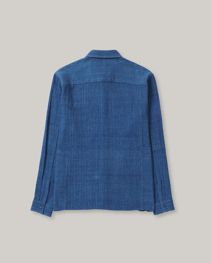 11.11 TANGALIYA WEAVE COTTON SHIRT - INDIGO