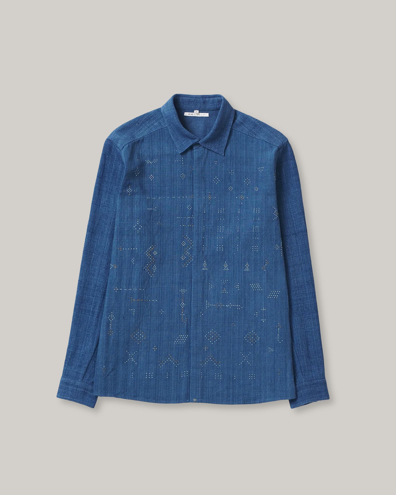 11.11 TANGALIYA WEAVE COTTON SHIRT - INDIGO