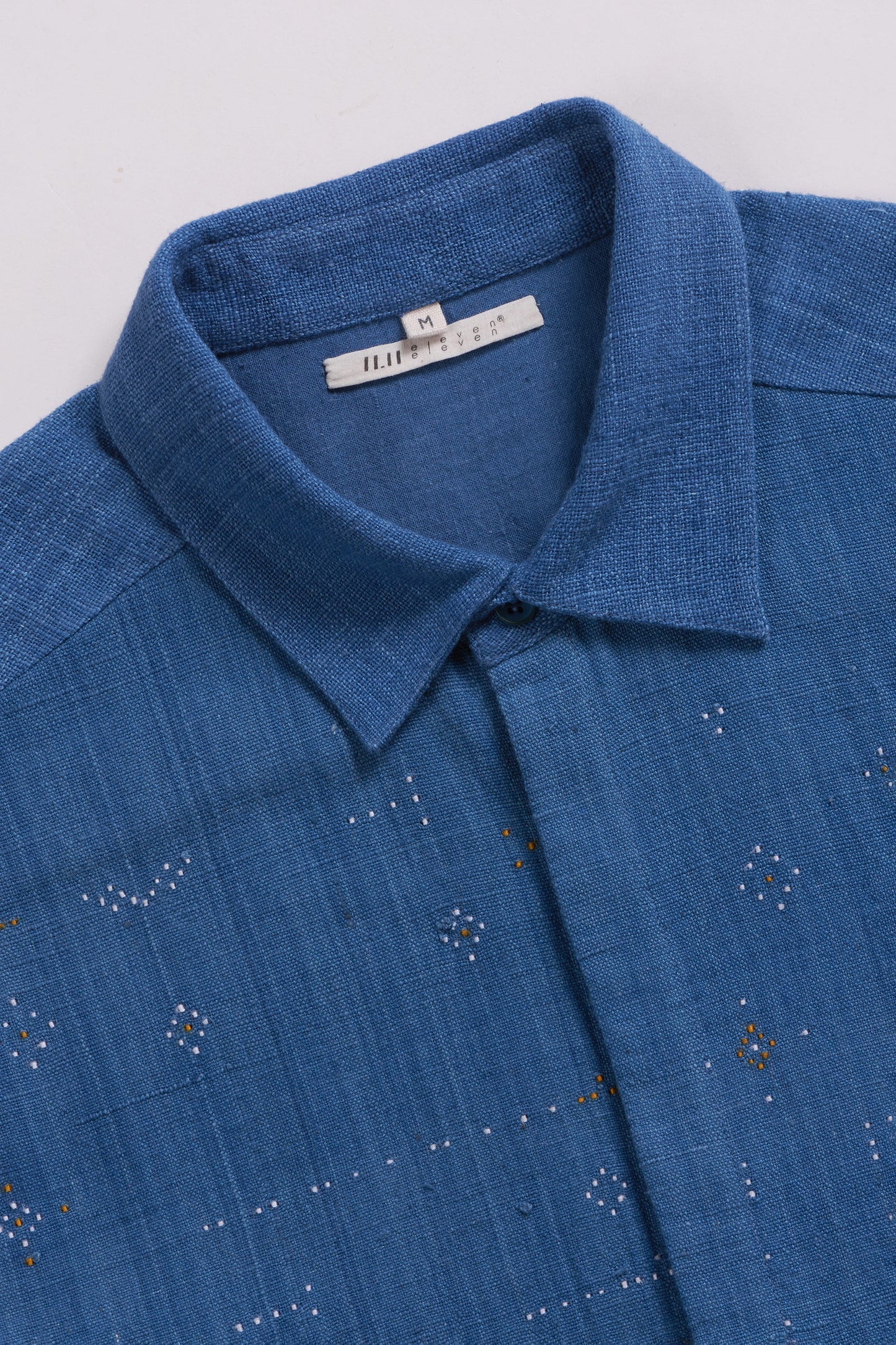 11.11 TANGALIYA WEAVE COTTON SHIRT - INDIGO