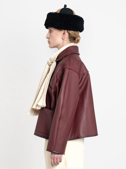 CAWLEY SILK DUPION PLEATED SCARF - IVORY