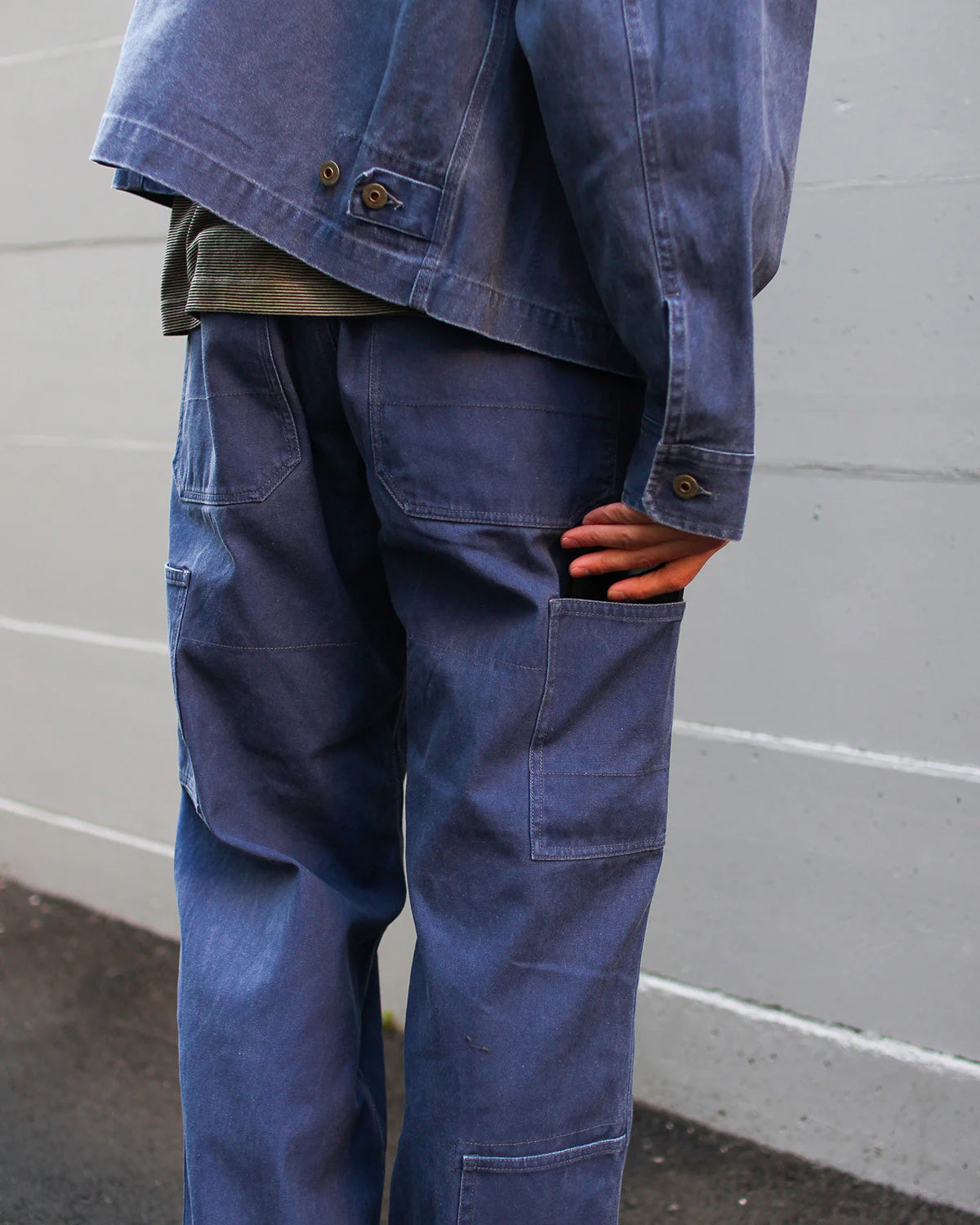 SNOW PEAK SULPHUR DYED FADE PANTS - BLUE