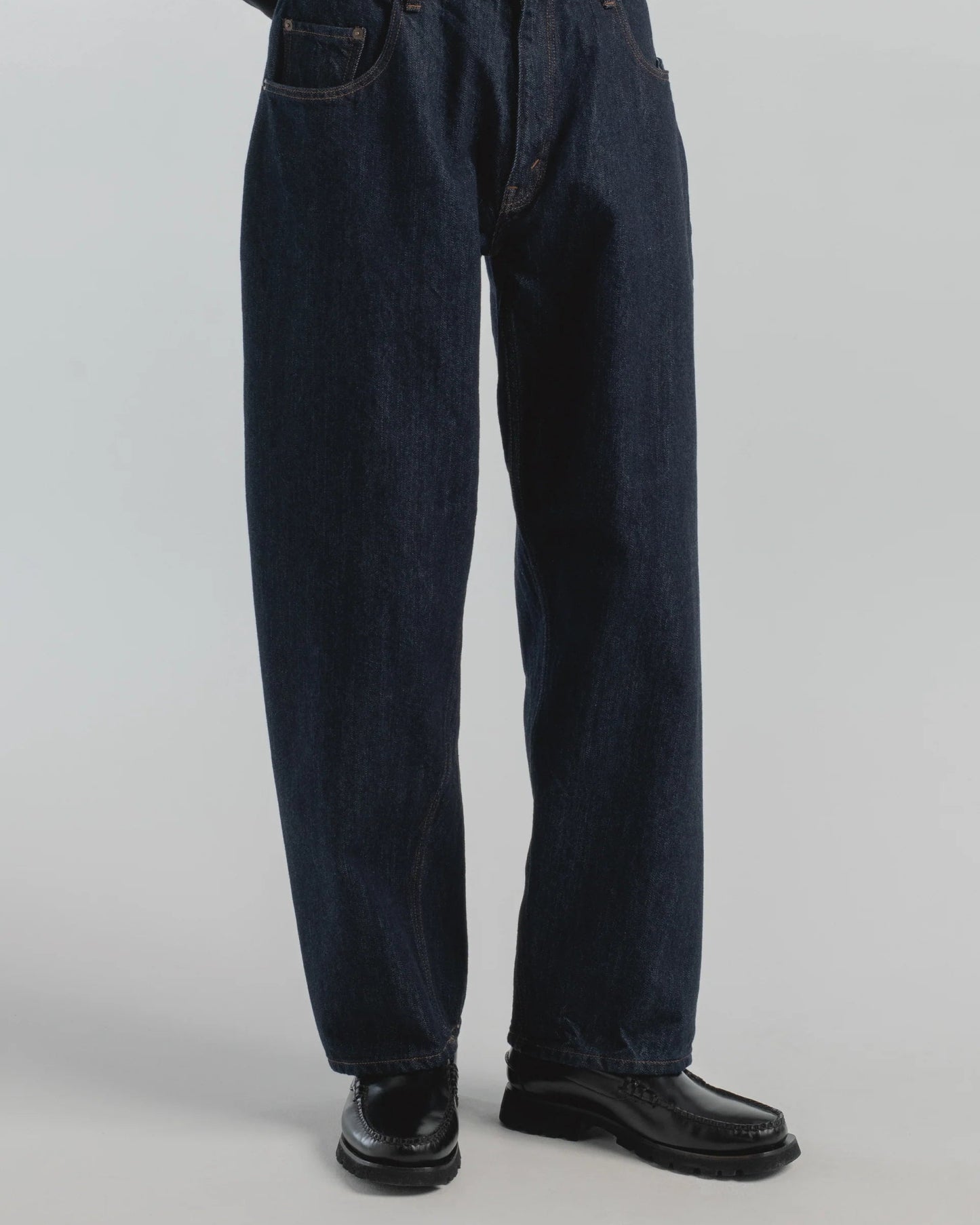 CIOTA BAGGY 5 POCKET PANTS - DARK NAVY (ONE WASH)