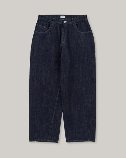 CIOTA WIDE BAGGY 5 POCKET PANTS - DARK NAVY (ONE WASH)