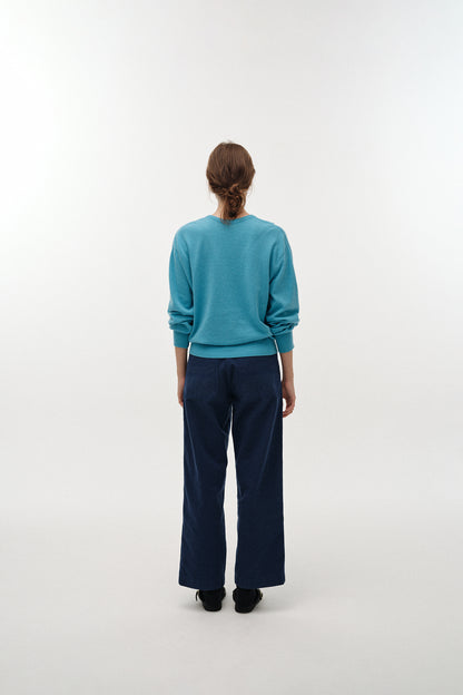 NOTHING WRITTEN PUNO V-NECK PULLOVER - DODGER BLUE