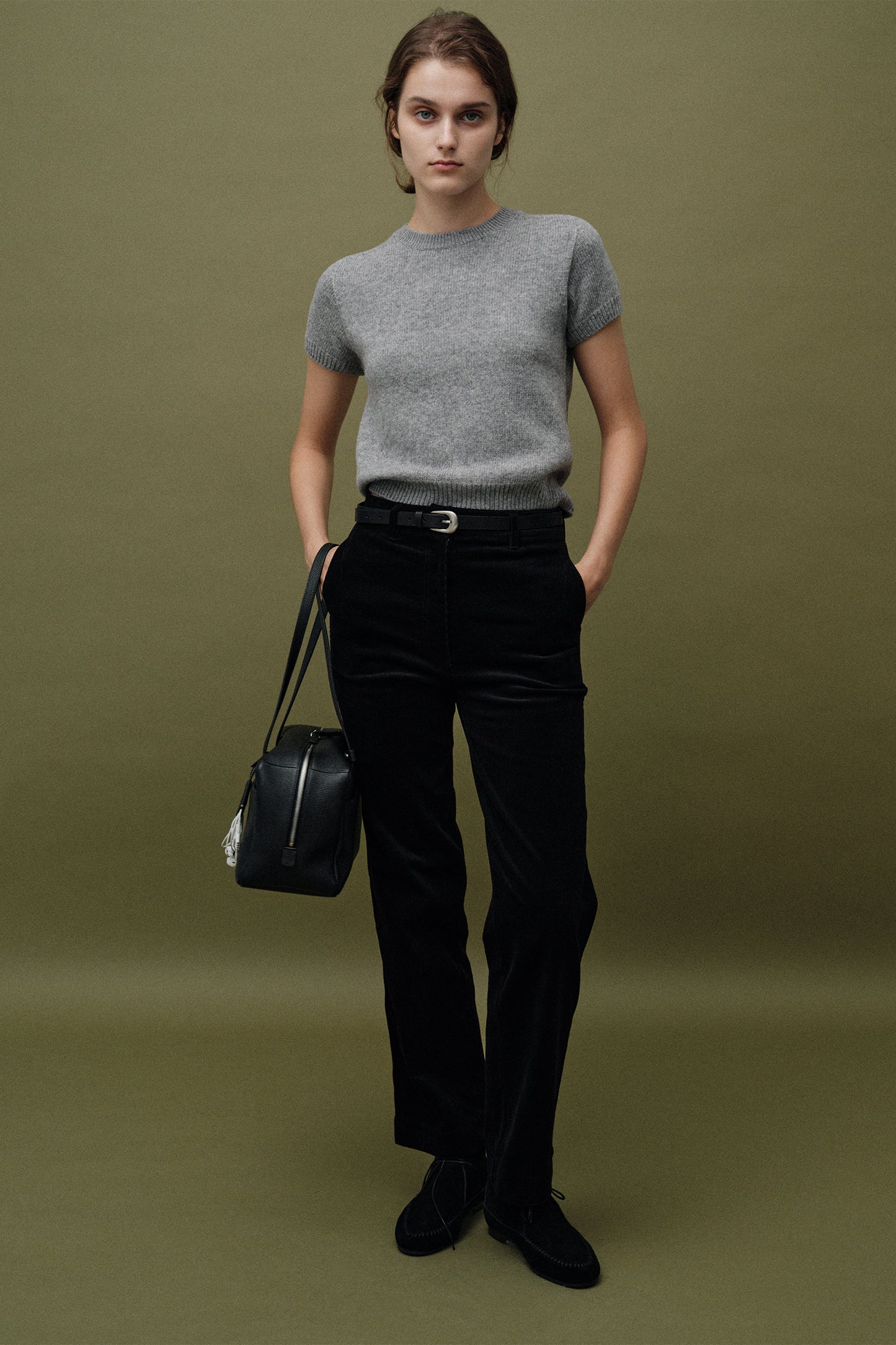NOTHING WRITTEN PUNO SHORT SLEEVE KNIT - GREY