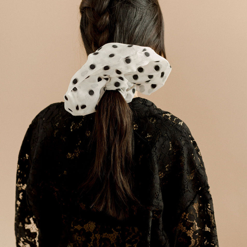 A BRONZE AGE - ORGANZA SCRUNCHIE -   POLKA DOT