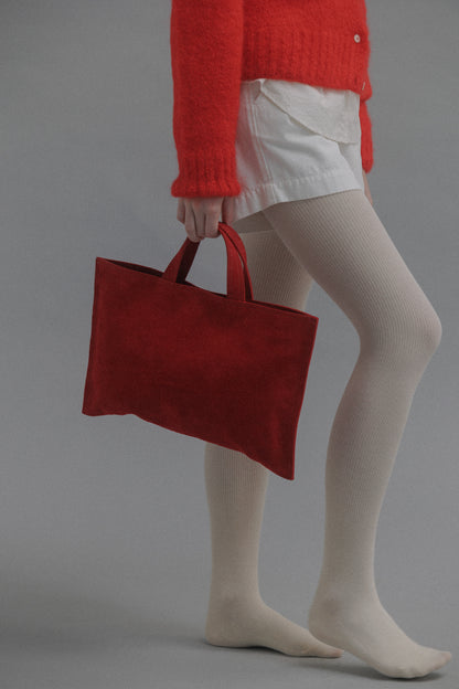 NOTHING WRITTEN RAVIOLI SUEDE BAG - RED