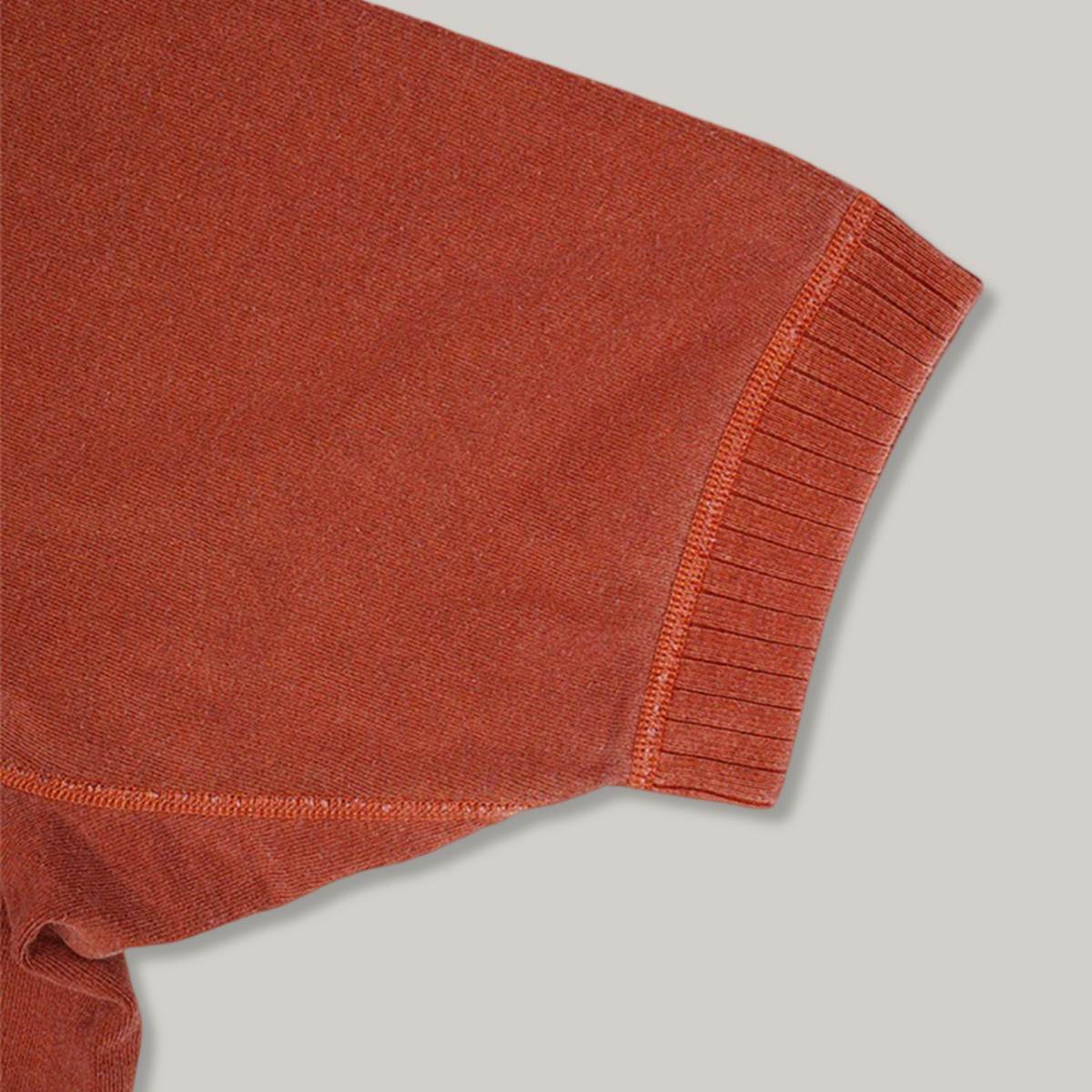 NIGEL CABOURN  PIGMENT DYED SS SWEAT SHIRT - RED