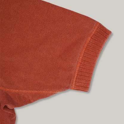 NIGEL CABOURN  PIGMENT DYED SS SWEAT SHIRT - RED