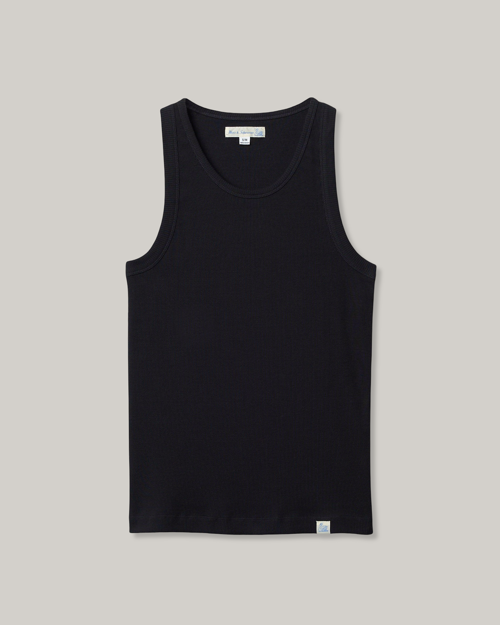 MERZ B. SCHWANEN ICONIC RIBBED TANK TOP - DEEP BLACK – PPHH Store