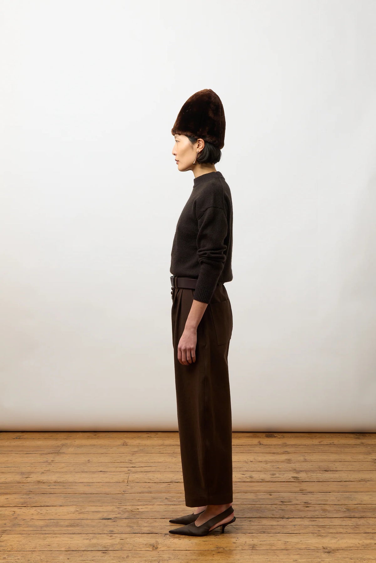 CAWLEY JAPANESE COTTON/ LINEN ROBYN TROUSER - ESPRESSO