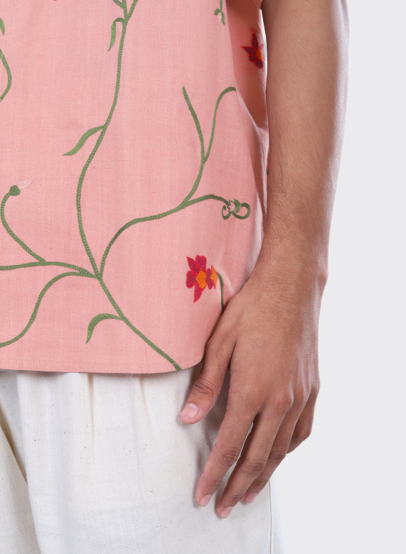 KARDO RONEN SS SHIRT - CORAL