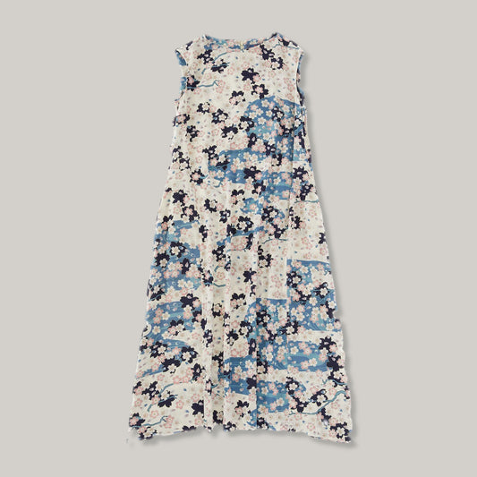 BLUE BLUE JAPAN NAGARE SAKURA SLEEVELESS DRESS - WHITE