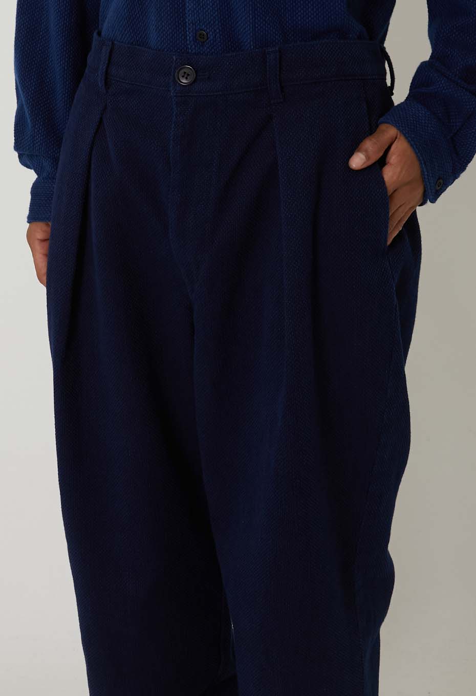 BLUE BLUE JAPAN PURE INDIGO DOUBLECLOTH SASHIKO TROUSERS