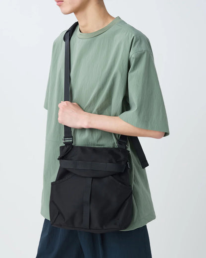 SNOW PEAK RECYCLED CORDURA SHOULDER BAG - BLACK
