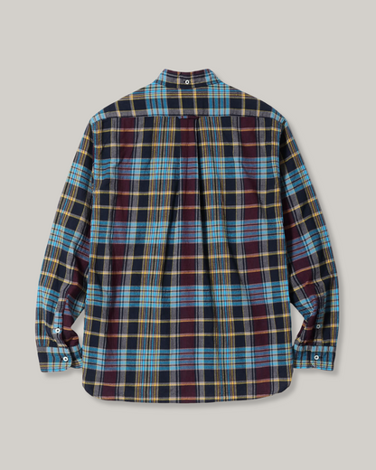 SUGAR CANE INDIA MADRAS CHECK BUTTON DOWN SHIRT - BLACK