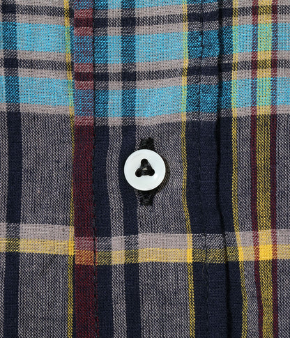 SUGAR CANE INDIA MADRAS CHECK BUTTON DOWN SHIRT - BLACK