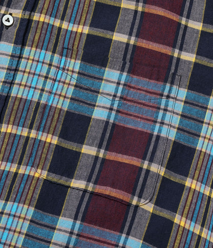 SUGAR CANE INDIA MADRAS CHECK BUTTON DOWN SHIRT - BLACK