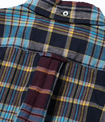 SUGAR CANE INDIA MADRAS CHECK BUTTON DOWN SHIRT - BLACK