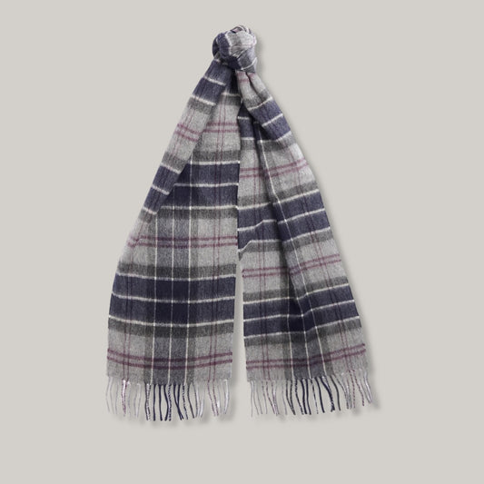 BARBOUR WOOL/ CASHMERE SCARF - BLACK SLATE TARTAN