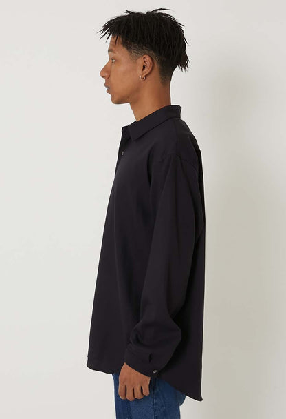 BLUE BLUE JAPAN STRETCH DRY TWILL LS SHIRT - DARK NAVY