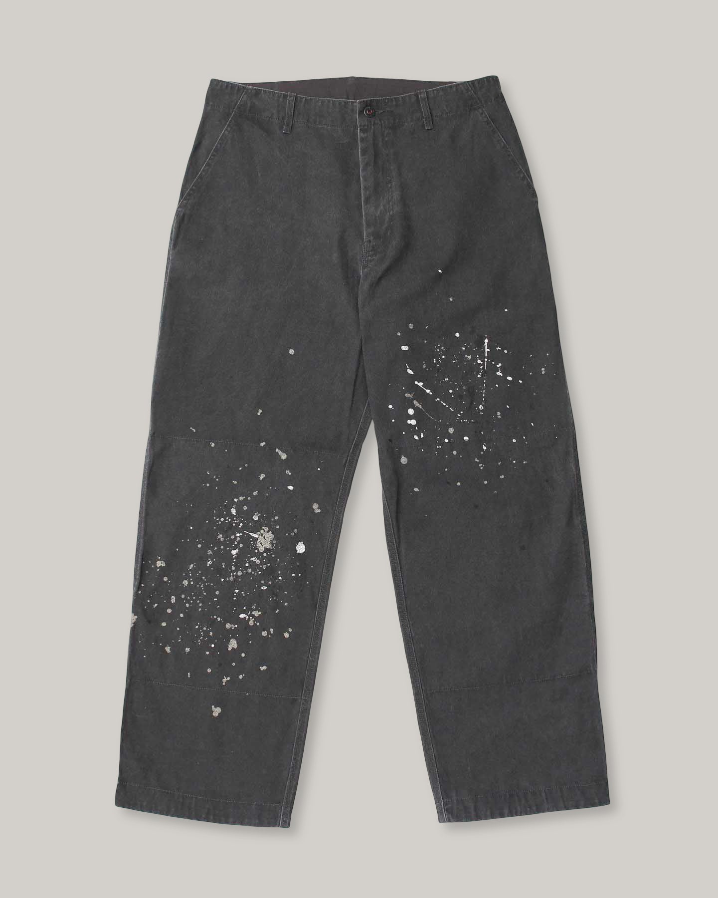 SNOW PEAK SULPHUR DYED FADE PAINTED PANTS - CHARCOAL