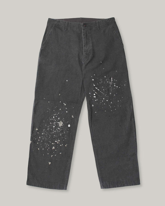 SNOW PEAK SULPHUR DYED FADE PAINTED PANTS - CHARCOAL