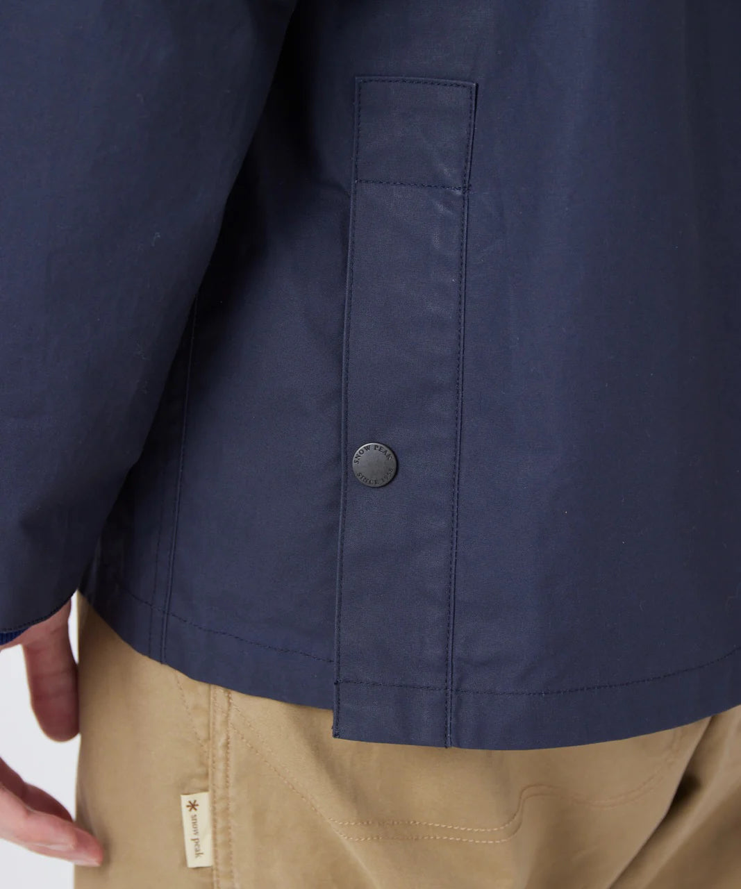 SNOW PEAK TRAD LABEL WAXED COTTON HOODIE - NAVY