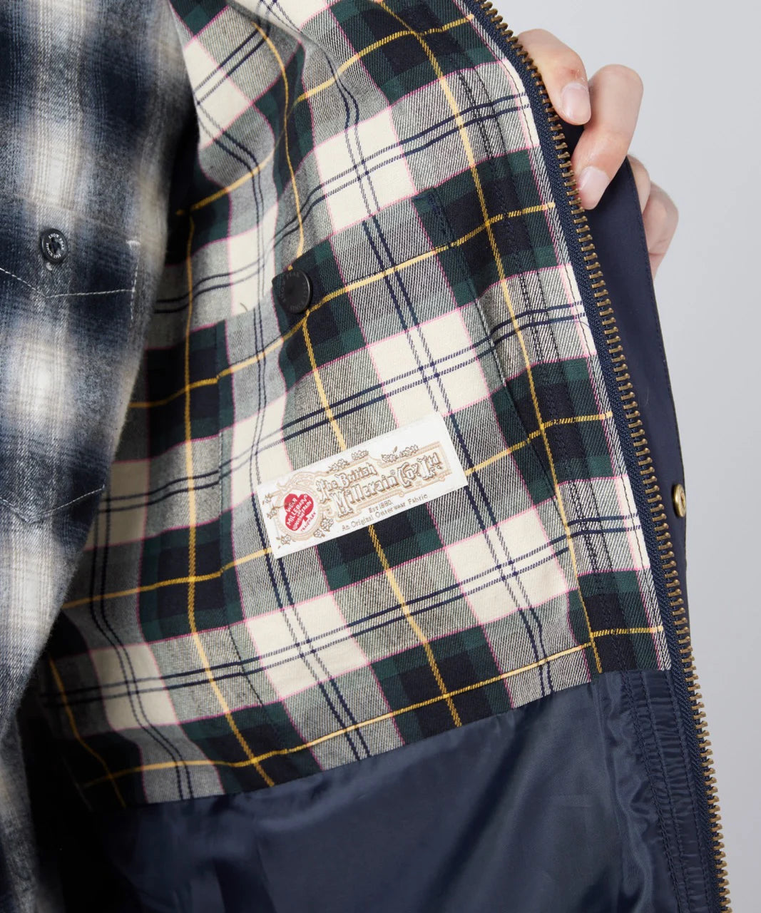 SNOW PEAK TRAD LABEL WAXED COTTON HOODIE - NAVY