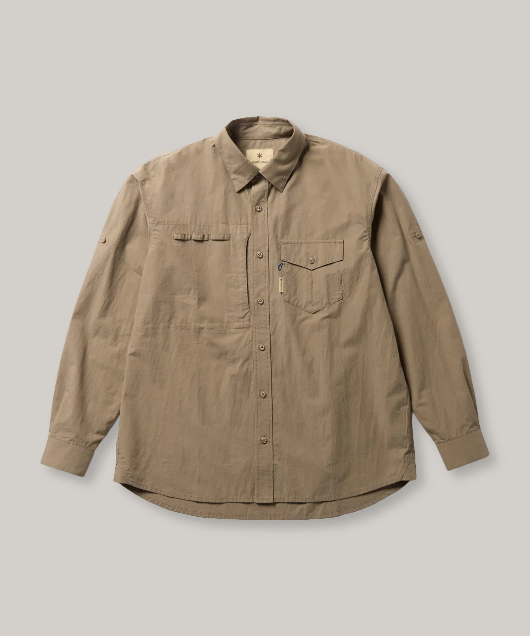 SNOW PEAK TRAD LABEL ANTIQUE DYED FISHING SHIRT -  DARK BEIGE