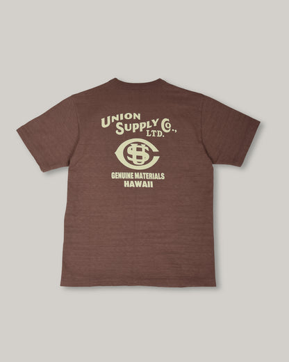 UNION SUPPLY LOGO TEE - BROWN
