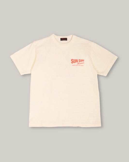 SUN SURF SLUB YARN TEE 'FRESH ISLAND CHICKEN' - OFF WHITE