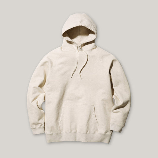SNOW PEAK RECYCLED COTTON PULLOVER HOODIE - OATMEAL