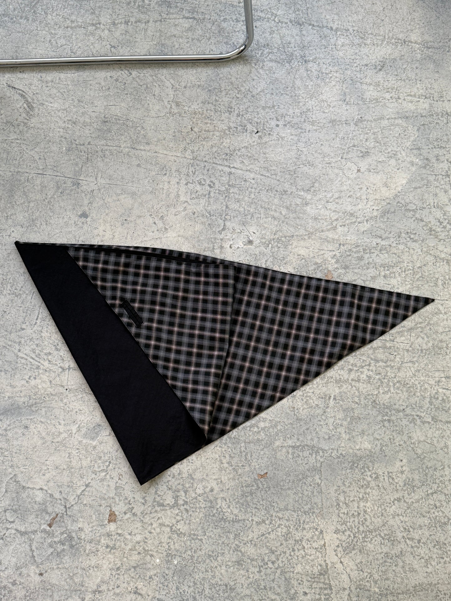 A BRONZE AGE - SCOUT SHAWL - BLACK NYLON/ CHELSEA PLAID