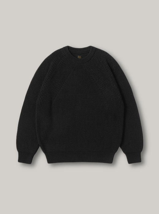 BATONER COTTON SIGNATURE CREW NECK - BLACK