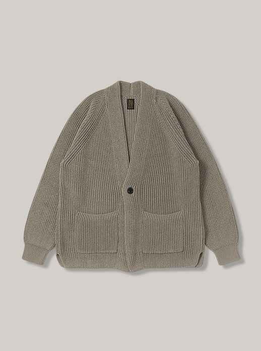 BATONER COTTON SIGNATURE WASO CARDIGAN - TAUPE