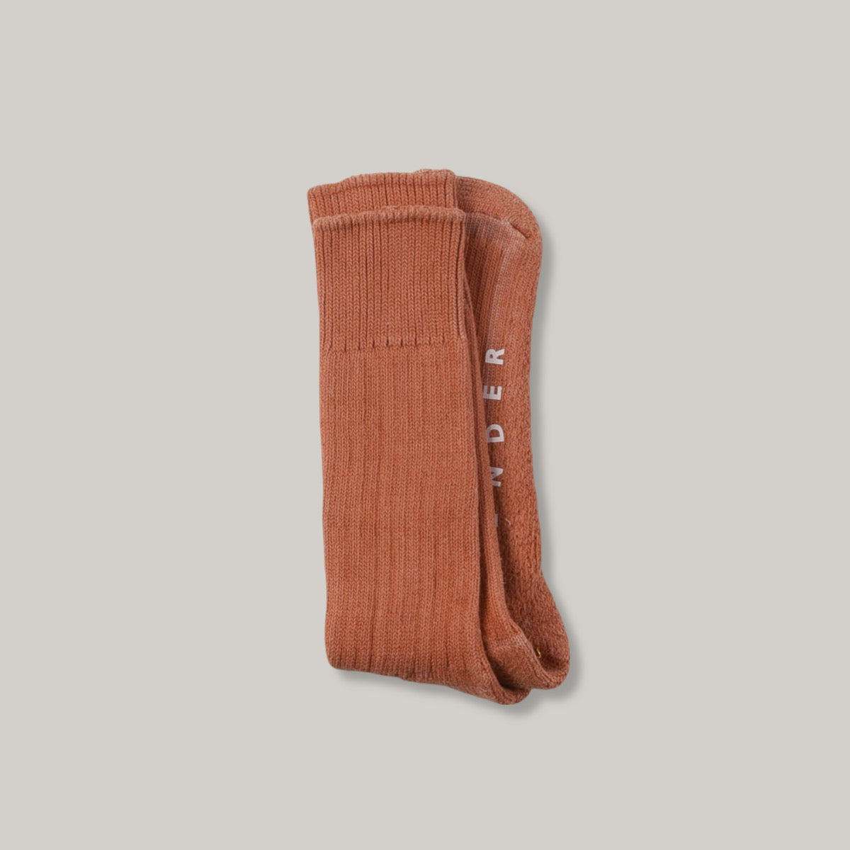 TENDER RIB COTTON SOCKS - RED OCHRE