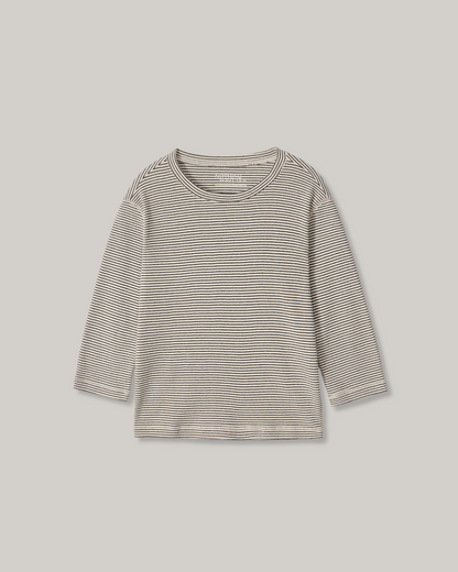 NOTHING WRITTEN STRIPE COTTON T-SHIRT - BLACK