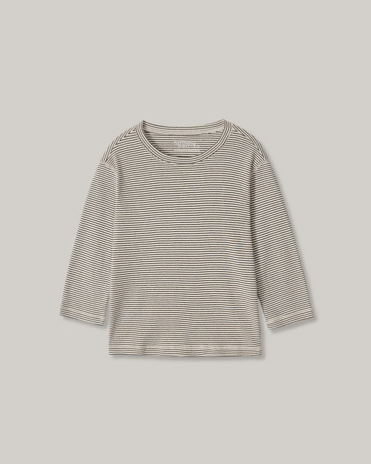 NOTHING WRITTEN STRIPE COTTON T-SHIRT - BLACK