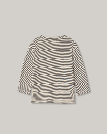 NOTHING WRITTEN STRIPE COTTON T-SHIRT - BLACK