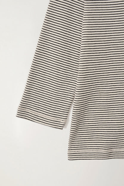 NOTHING WRITTEN STRIPE COTTON T-SHIRT - BLACK