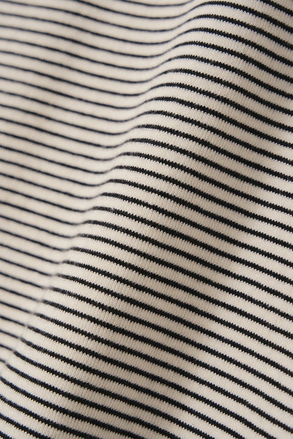 NOTHING WRITTEN STRIPE COTTON T-SHIRT - BLACK