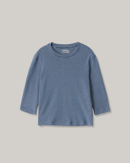 NOTHING WRITTEN STRIPE COTTON T-SHIRT - BLUE