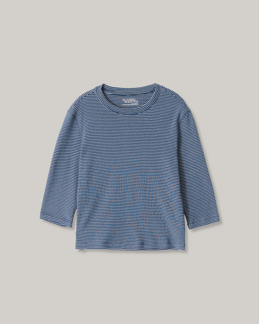 NOTHING WRITTEN STRIPE COTTON T-SHIRT - BLUE