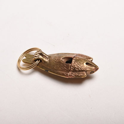 TENDER PEREGRINE FALCON WHISTLE KEYRING - BRASS