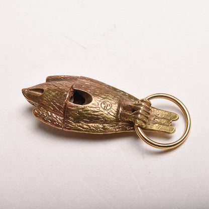 TENDER PEREGRINE FALCON WHISTLE KEYRING - BRASS