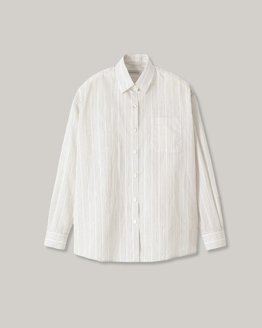 NOTHING WRITTEN TIMON STRIPED COTTON SHIRT - IVORY