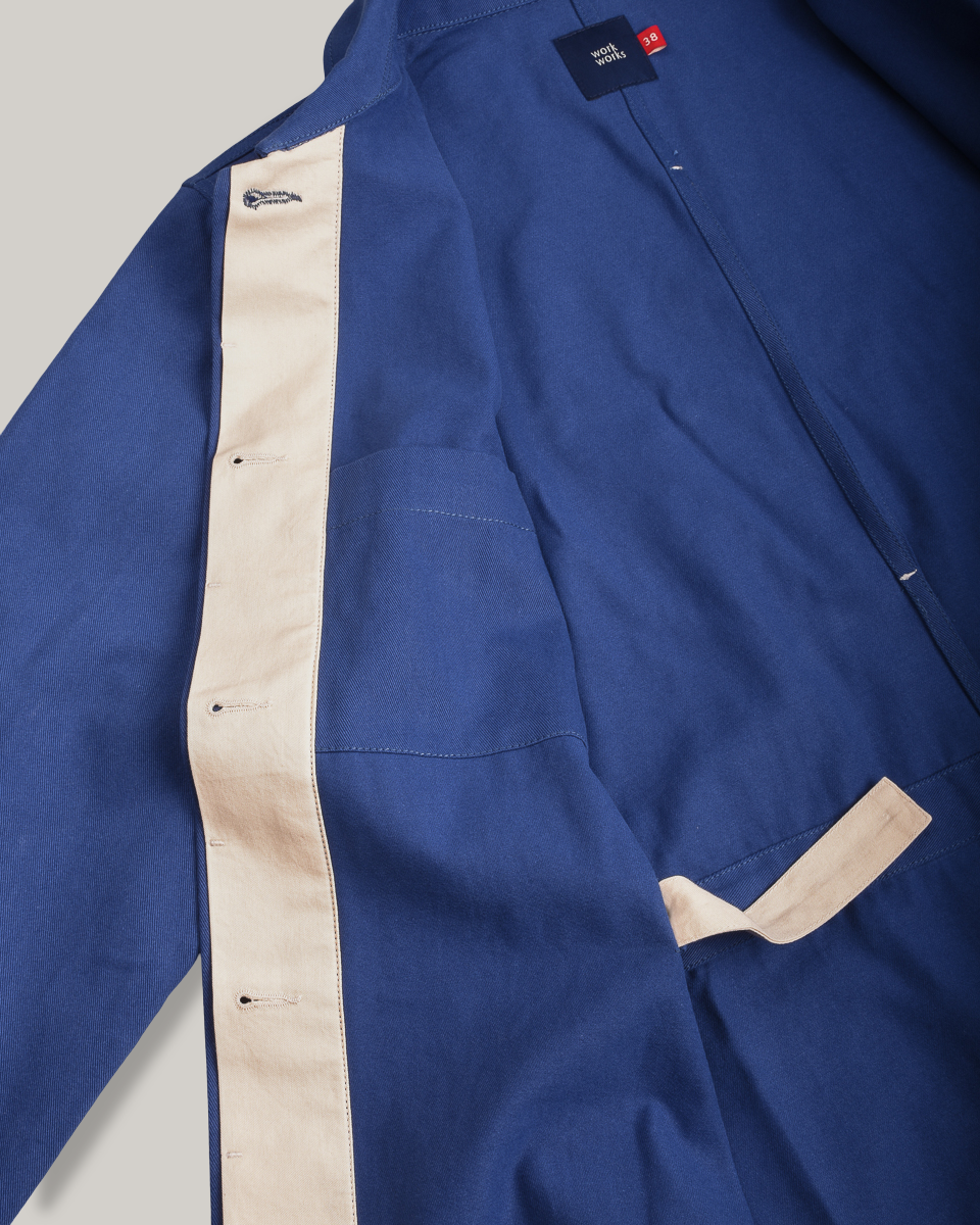 WORK WORKS WOMENS CROPPED JACKET - BLUE TWILL